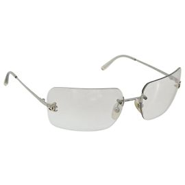 Óculos de sol CHANEL COCO Mark Metal Silver CC Auth 189512 Prata