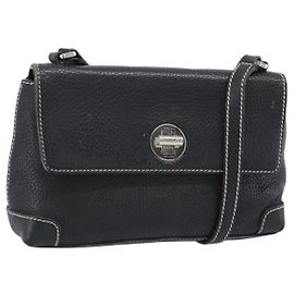 Autre Marque Borsa a Spalla TIFFANY&Co. Pelle Nera Argento Auth bs35941 Nero Argento