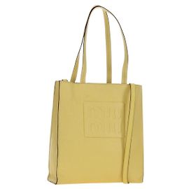 Sac cabas Miu Miu en cuir 2way Yellow Gold Auth 189749M Doré Jaune