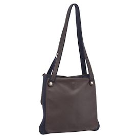 Hermès HERMES Borsa a Spalla Mrs. Hippies Pelle Navy Dark Brown Auth bs35909V Marrone scuro Blu navy