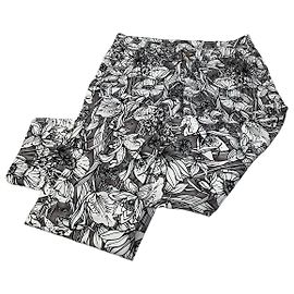 Vintage Gucci Baumwollhose mit Blumenprint Schwarz Weiß S Schwarz