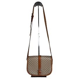 Céline Borsa a Spalla Vintage Celine Macadam Canvas Beige Marrone Oro Beige