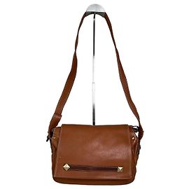 Vintage Givenchy Studded Leather Shoulder Bag Brown Gold Brown