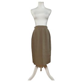 Chloé Falda vintage Chloe de mezcla de seda beige L Beige