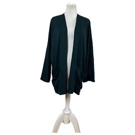 Cárdigan de algodón vintage Issey Miyake Permanete Teal L Azul