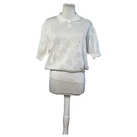 Suéter de punto vintage Dior blanco mezcla de algodón M Blanco