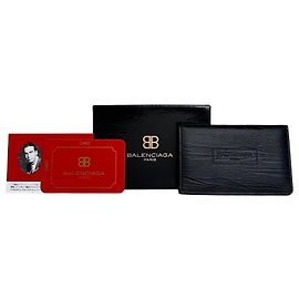 Vintage Balenciaga Leather Card Holder Black Black