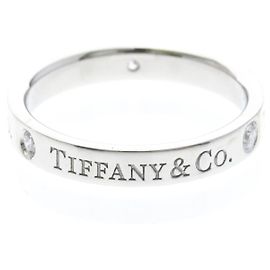 Tiffany & Co Tiffany Flat Band Ring with 3 Diamonds Silvery