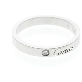 Anel C de Cartier com 1 Diamante Prata