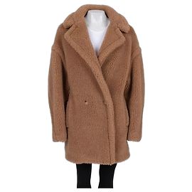 Max Mara Luxe Camel Wool & Silk Cropped Coat - Size L Pre-owned Other