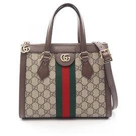 Sac cabas petit Ophidia GG Gucci Marron Beige