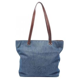 Sac cabas Chanel Coco Mark Marron Bleu Marine