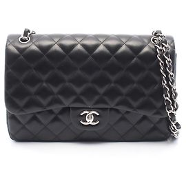 Bolsa de Ombro Chanel Large Matelassé Double Flap Preto