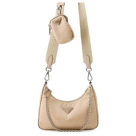 Bolso de Hombro Prada Re-Edition 2005 Beige