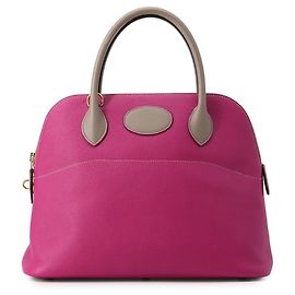 Hermès Bolsa Hermes Bolide 31 em Etoupe Gray e Rose Purple Roxo Taupe
