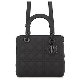 Bolsa Christian Dior Lady Medium Ultra Matte em couro de bezerro Preto