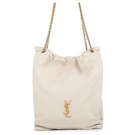 Bolsa de ombro em pele de cordeiro Yves Saint Laurent Bege