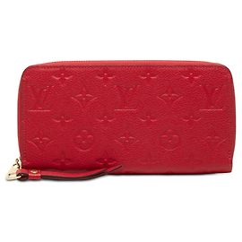 Louis Vuitton Red Leather Long Wallet Red