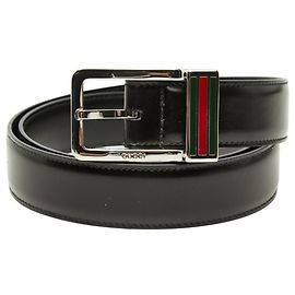 Gucci Sherry Line Square Logo Buckle Belt Black Silvery