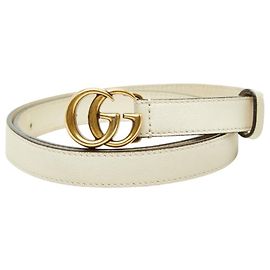Gucci GG Marmont Ledergürtel Weiß Roh