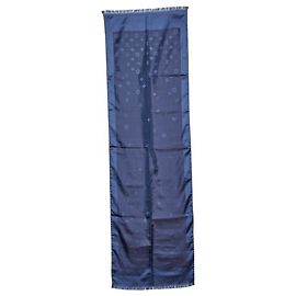 Sciarpa in seta Monogram Louis Vuitton blu navy Blu navy