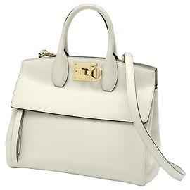 Bolsa Studio Salvatore Ferragamo Small Cinza