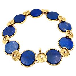 Autre Marque Bracciale vintage in oro giallo testurizzato, lapislazzuli e diamanti. Altro