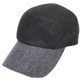 Boné de lã cinza Hermès com bordado H Marrom