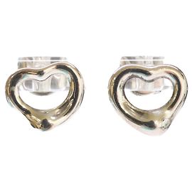 Tiffany & Co. Open Heart Stud Earrings Silvery