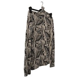 Dorothée Schumacher Tiger Print Turtleneck Tunic Black White