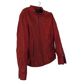 Mac Douglas rote Leder-Bikerjacke Rot