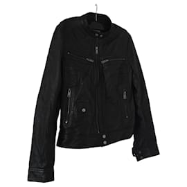 Autre Marque Chyston Black Leather Biker Jacket Black
