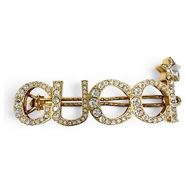 Clip per capelli Gucci con strass in oro e argento Argento D'oro
