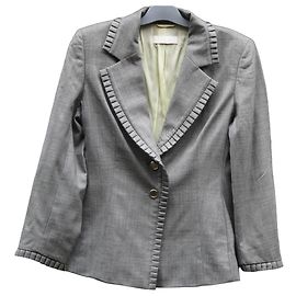 Escada Margaretha Ley Grey Wool Blazer Grey