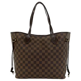 Bolsa Tote Louis Vuitton Neverfull Damier em couro Marrom