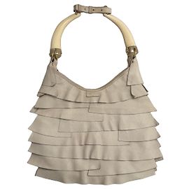 Yves Saint Laurent Rive Gauche Borsa in Pelle Beige Beige
