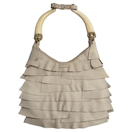 Yves Saint Laurent Rive Gauche Sac en Cuir Beige Beige