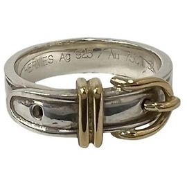 Hermès Hermes Gürtel Band Ring Silber Golden
