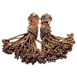 J.Crew Boucles d'oreilles pendantes à pompons dorées Doré