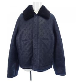 Giacca in shearling Louis Vuitton LVSE Monogram Nero Blu navy