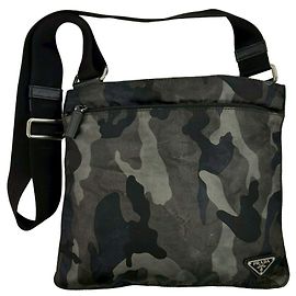 Borsa a tracolla Prada nera e kaki Nero Cachi