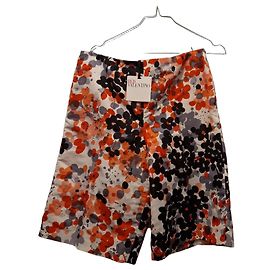 Shorts Red Valentino imprimé floral abstrait Noir Blanc Rouge Gris