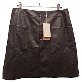 Hugo Boss BOSS Mini-jupe en simili cuir noir Noir