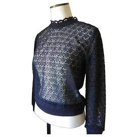 Claudie Pierlot Spitzenpullover Schwarz Schwarz