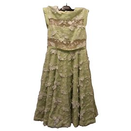 Autre Marque Robe longue Isabel Garcia verte à fleurs blanches Blanc Vert