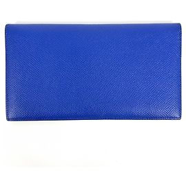 Hermès Hermes Men's MC2 Fleming Bi-fold Long Wallet Brown Black Blue