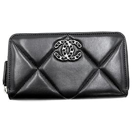 Chanel Matelassé Long Wallet Black