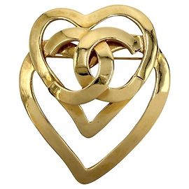 Broche Chanel Vintage chapado en oro Dorado