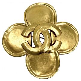 Spilla Chanel Vintage Clover D'oro