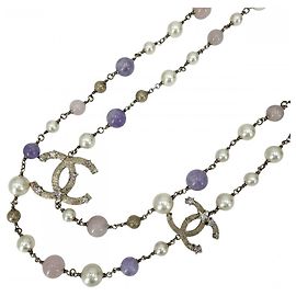 Collana lunga Chanel Donna Stella Coco Mark Multicolore D'oro